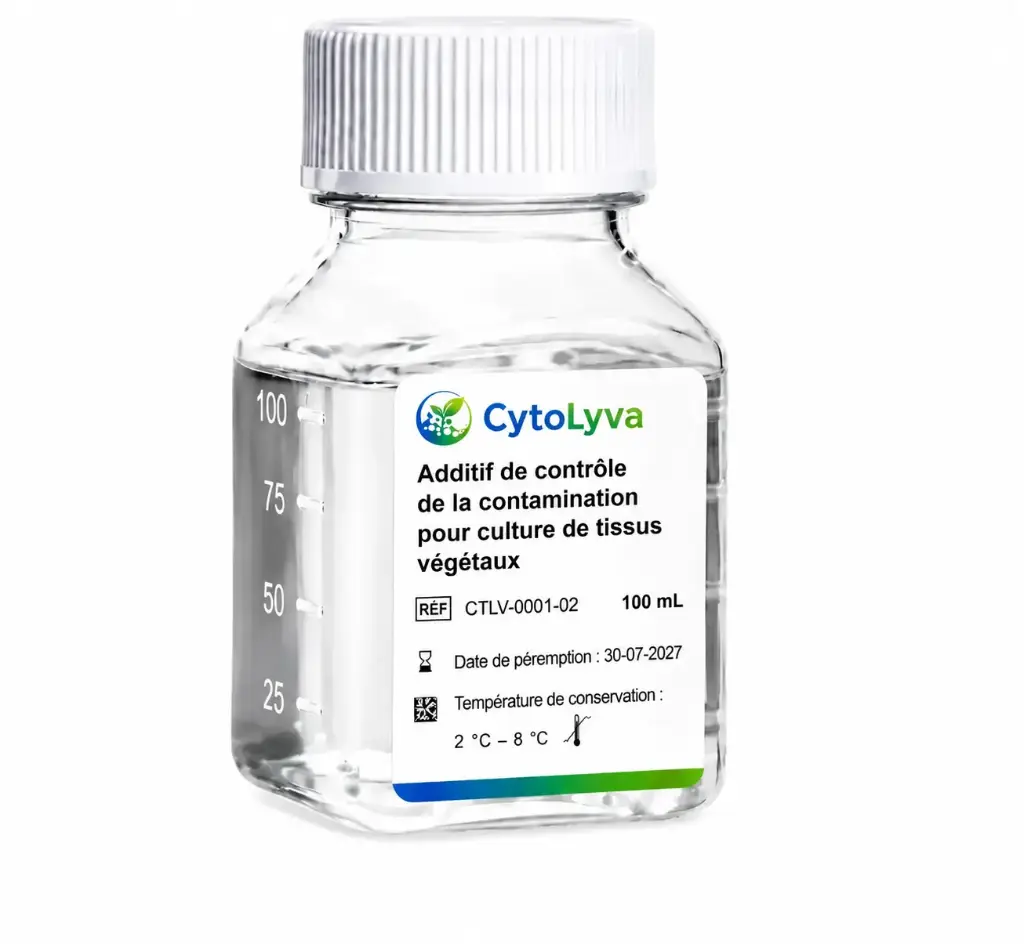 Additif de contrôle de la contamination des cultures de tissus végétaux
