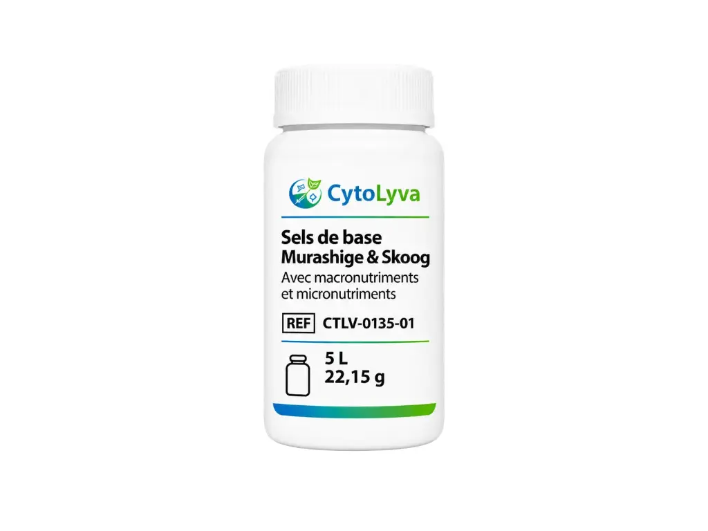 Sels de base Murashige & Skoog avec macronutriments et micronutriments