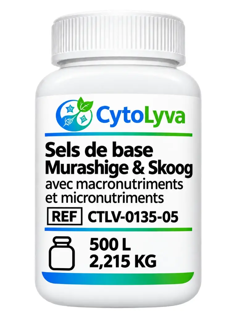 Sels de base Murashige & Skoog avec macronutriments et micronutriments