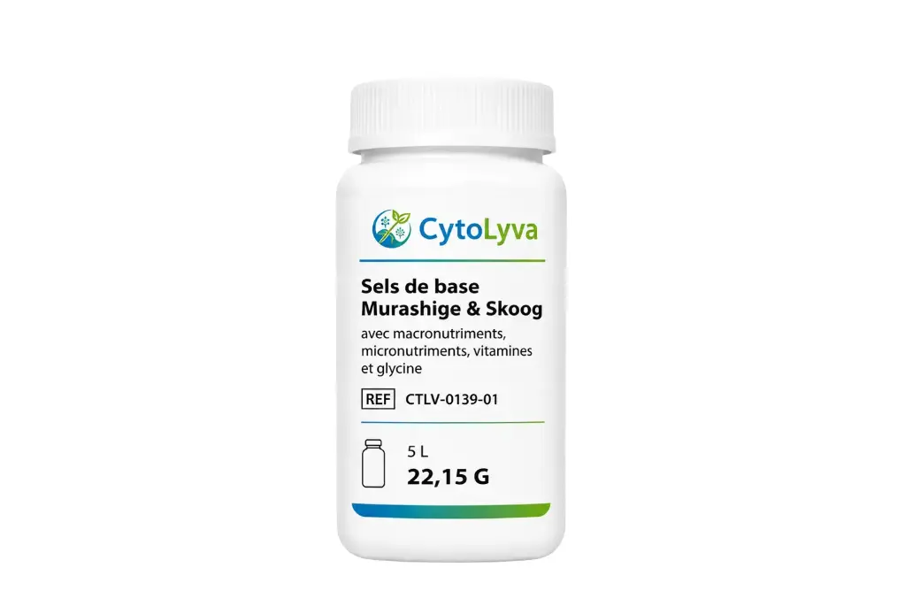 Sels de base Murashige & Skoog avec macronutriments, micronutriments, vitamines et glycine
