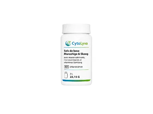 [CTLV-0137-01] Sels de base Murashige & Skoog avec macronutriments, micronutriments et vitamines Gamborg