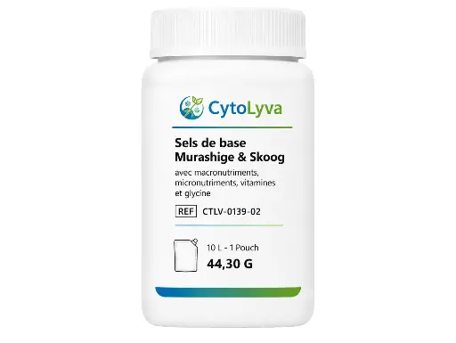 [CTLV-0139-02] Sels de base Murashige & Skoog avec macronutriments, micronutriments, vitamines et glycine