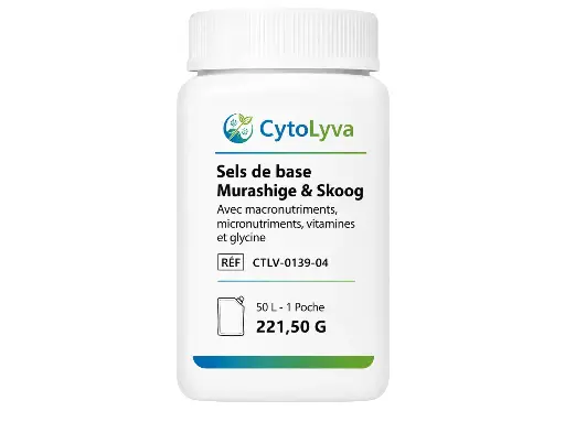 [CTLV-0139-04] Sels de base Murashige & Skoog avec macronutriments, micronutriments, vitamines et glycine