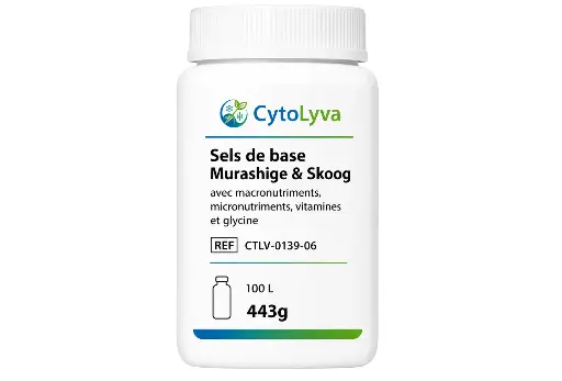 [CTLV-0139-06] Sels de base Murashige & Skoog avec macronutriments, micronutriments, vitamines et glycine