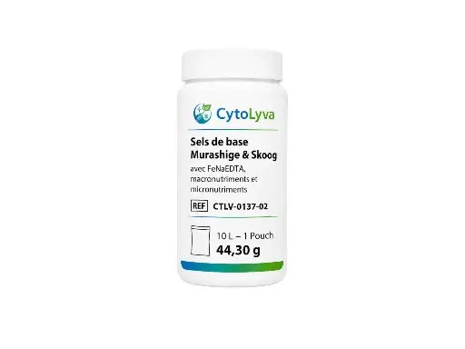[CTLV-0145-01] Sels de base Murashige & Skoog avec FeNaEDTA, macronutriments et micronutriments